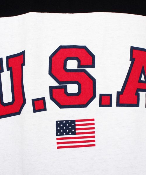 ８(eight)（エイト）の「USA ロゴ ビッグTシャツ（Tシャツ/カットソー・メンズ・ネイビー/ブラック×グリーン/ブラック×イエロー・MEDIUM/LARGE）」の9枚目の写真