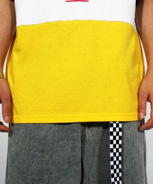 ８(eight)（エイト）の「USA ロゴ ビッグTシャツ（Tシャツ/カットソー・メンズ・ネイビー/ブラック×グリーン/ブラック×イエロー・MEDIUM/LARGE）」の5枚目の写真