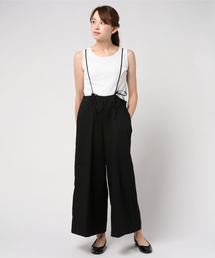 ツイルリボンモチーフハイウエストワイドパンツ