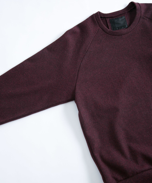 OURET（オーレット）の「ラグランプルオーバー -　縮絨ソフトウールニット　-（ニット/セーター・メンズ・グレー/ボルドー/ブラック・1/2/3）」の9枚目の写真