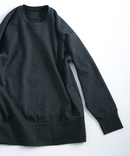 OURET（オーレット）の「ラグランプルオーバー -　縮絨ソフトウールニット　-（ニット/セーター・メンズ・グレー/ボルドー/ブラック・1/2/3）」の13枚目の写真
