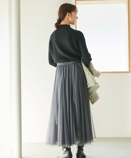 fifth（フィフス）の「[低身長サイズ有]チュールロングスカート（スカート・レディース・ブラウン/グレー/ブラック/オフホワイト/スモークピンク/ベージュ/カーキ・MEDIUM/SMALL）」の20枚目の写真