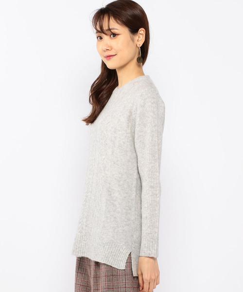 DECOY SINCE 1981（デコイシンスイチキュウハチイチ）の「ヤク混ケーブル柄ニットプルオーバー（ニット/セーター・レディース・ベージュ/グレー/ピンク/グリーン・LL/M size/L size）」の14枚目の写真