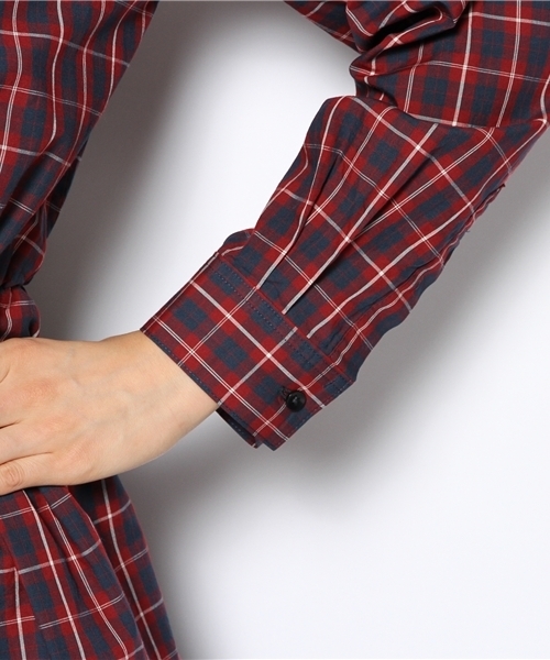 BEAUTY&YOUTH UNITED ARROWS（ビューティーアンドユースユナイテッドアローズ）の「BYSF コットンチェック ウエステッドシャツワンピース ◆（ワンピース・レディース・レッド・フリー）」の7枚目の写真