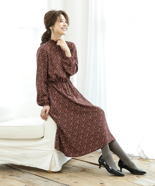 VIS(ビス)の「フラワーギャザーワンピース(ワンピース・レディース・ネイビー/レッド系その他/ホワイト・FREE)」の11枚目の写真