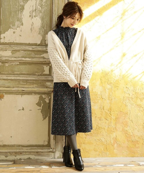 VIS(ビス)の「フラワーギャザーワンピース(ワンピース・レディース・ネイビー/レッド系その他/ホワイト・FREE)」の9枚目の写真