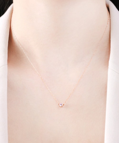 6月誕生石 K18 ピンクゴールド ムーンストーン ネックレス ESTELLE