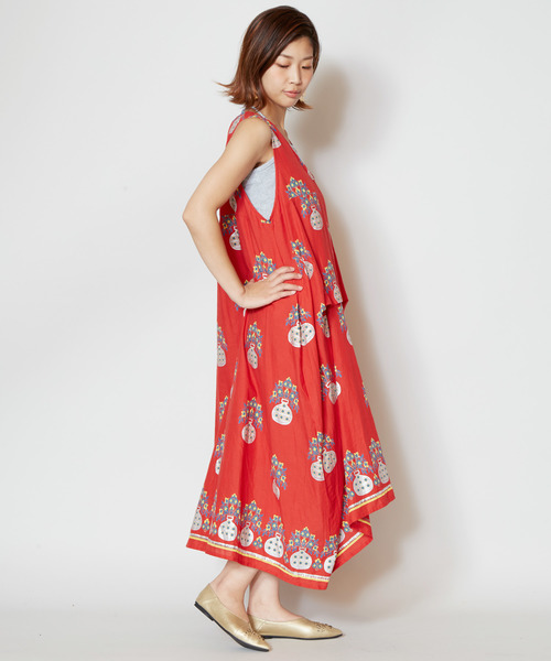 チャイハネ(チャイハネ)の「【チャイハネ】yul 花瓶プリントノースリーブワンピース(ワンピース・レディース・ホワイト/ブラック/レッド/イエロー/グリーン・FREE)」の5枚目の写真