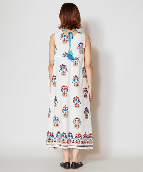 チャイハネ(チャイハネ)の「【チャイハネ】yul 花瓶プリントノースリーブワンピース(ワンピース・レディース・ホワイト/ブラック/レッド/イエロー/グリーン・FREE)」の22枚目の写真