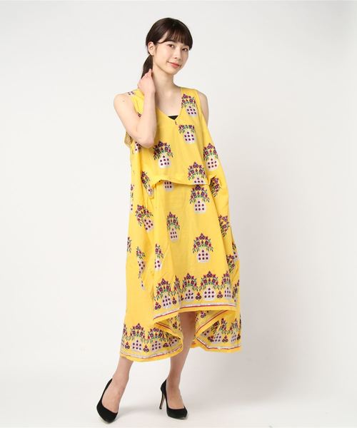 チャイハネ(チャイハネ)の「【チャイハネ】yul 花瓶プリントノースリーブワンピース(ワンピース・レディース・ホワイト/ブラック/レッド/イエロー/グリーン・FREE)」の14枚目の写真