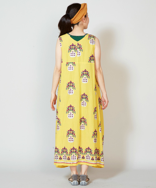 チャイハネ(チャイハネ)の「【チャイハネ】yul 花瓶プリントノースリーブワンピース(ワンピース・レディース・ホワイト/ブラック/レッド/イエロー/グリーン・FREE)」の17枚目の写真