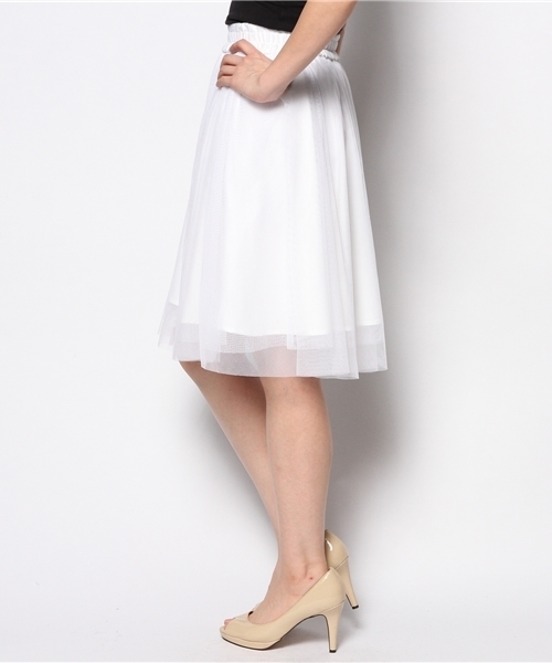 one after another NICE CLAUP（ワンアフターアナザーナイスクラップ）の「【ナイスクラップ】チュールスカート（スカート・レディース・ナチュラル/ブラック/オフホワイト・FREE）」の7枚目の写真