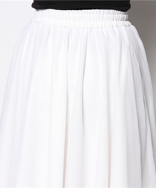 one after another NICE CLAUP（ワンアフターアナザーナイスクラップ）の「【ナイスクラップ】チュールスカート（スカート・レディース・ナチュラル/ブラック/オフホワイト・FREE）」の4枚目の写真