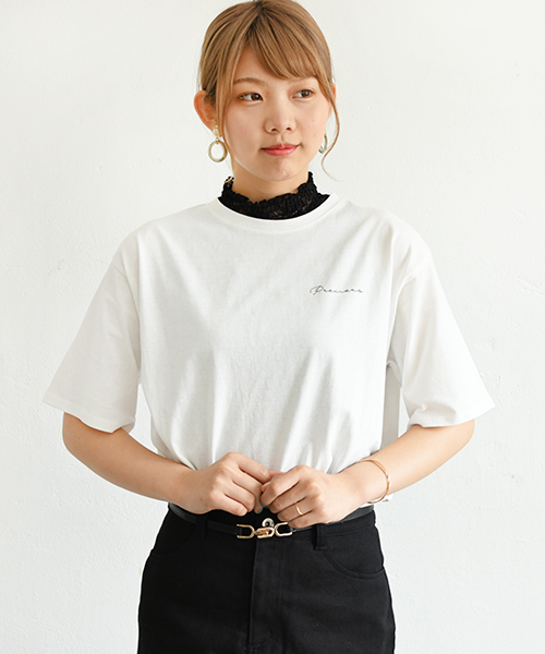 PairPair（ペアペア）の「【リンクコーデ専門ブランド/ペアペア】筆記体ロゴビッグＴ(男女兼用)（Tシャツ/カットソー・レディース・ブラック/オフホワイト/モカ・FREE）」の7枚目の写真