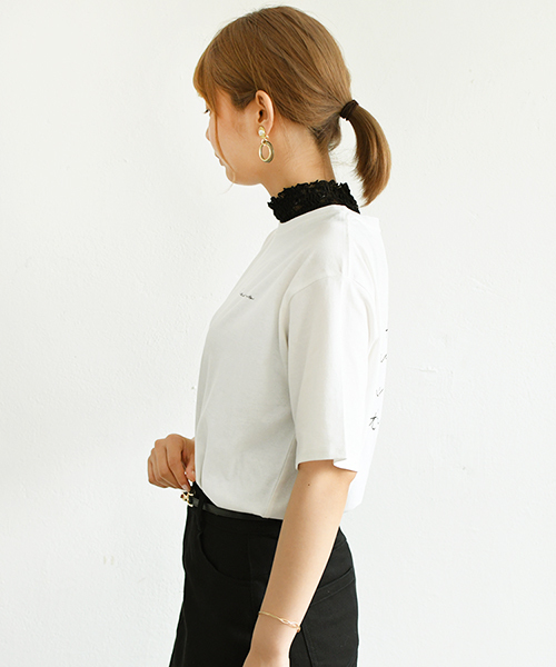 PairPair（ペアペア）の「【リンクコーデ専門ブランド/ペアペア】筆記体ロゴビッグＴ(男女兼用)（Tシャツ/カットソー・レディース・ブラック/オフホワイト/モカ・FREE）」の8枚目の写真