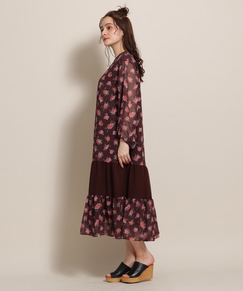 セール ワンピース Special For Anatelier スペシャルフォーアナトリエ ローズ ドットシフォンフレアワンピース ワンピース For Anatelier アナトリエ のファッション