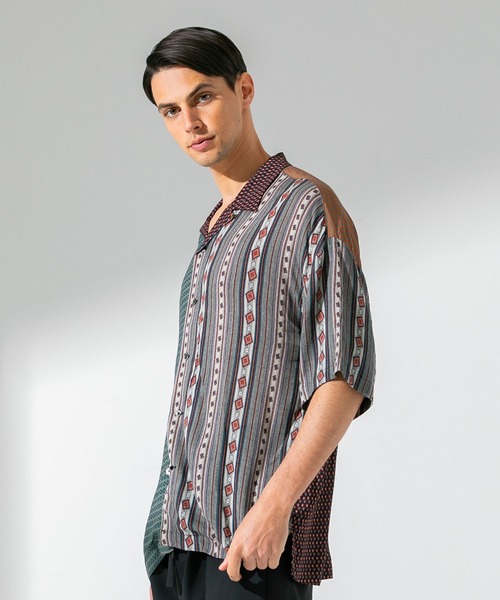 UNITED TOKYO（ユナイテッドトウキョウ）の「ビンテージパネルオープンカラーシャツ（シャツ/ブラウス・メンズ・ネイビー/マルチ・3/1/2）」の20枚目の写真