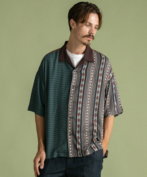 UNITED TOKYO（ユナイテッドトウキョウ）の「ビンテージパネルオープンカラーシャツ（シャツ/ブラウス・メンズ・ネイビー/マルチ・3/1/2）」の17枚目の写真