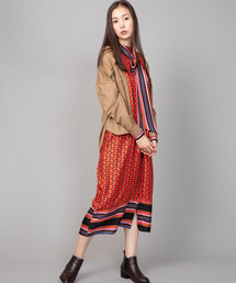 【SECOND FEMALE】ジオメトリックシルクワンピース