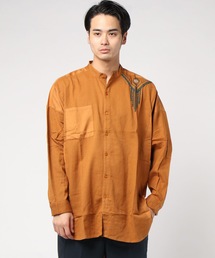 チャイハネ | 【チャイハネ】ネイティブ柄刺繍バンドカラーMEN'Sシャツ(シャツ/ブラウス)