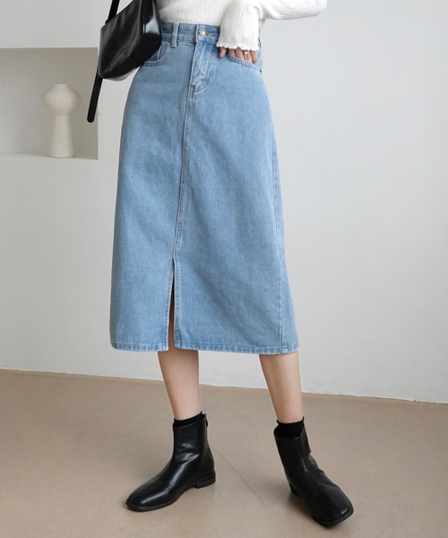 urge：（アージコロン ）の「【URGE：】デニム タイトロングスカート（デニムスカート・レディース・ライトブルー/ネイビー/ブラック/ホワイト/ワンウォッシュ/チャコールグレー・SMALL/MEDIUM/LARGE/X-LARGE）」の21枚目の写真