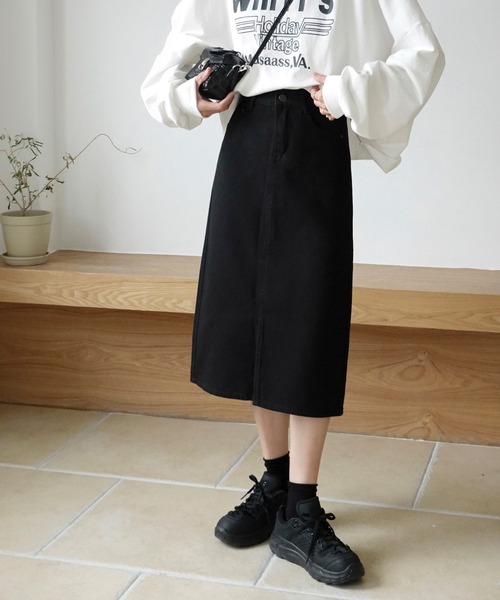 urge：（アージコロン ）の「【URGE：】デニム タイトロングスカート（デニムスカート・レディース・ライトブルー/ネイビー/ブラック/ホワイト/ワンウォッシュ/チャコールグレー・SMALL/MEDIUM/LARGE/X-LARGE）」の15枚目の写真