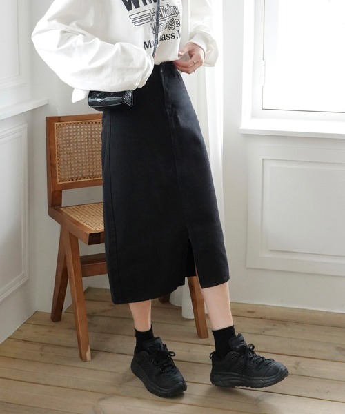 urge：（アージコロン ）の「【URGE：】デニム タイトロングスカート（デニムスカート・レディース・ライトブルー/ネイビー/ブラック/ホワイト/ワンウォッシュ/チャコールグレー・SMALL/MEDIUM/LARGE/X-LARGE）」の11枚目の写真