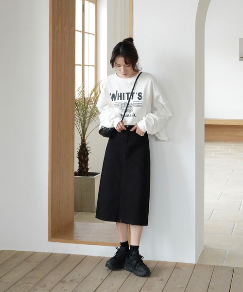 urge：（アージコロン ）の「【URGE：】デニム タイトロングスカート（デニムスカート・レディース・ライトブルー/ネイビー/ブラック/ホワイト/ワンウォッシュ/チャコールグレー・SMALL/MEDIUM/LARGE/X-LARGE）」の7枚目の写真