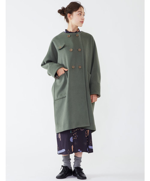 POU DOU DOU(プードゥドゥ)の「ダブルボタンドルマンスリーブコート(その他アウター・レディース・ブラック/ミント/キナリ・3)」の3枚目の写真
