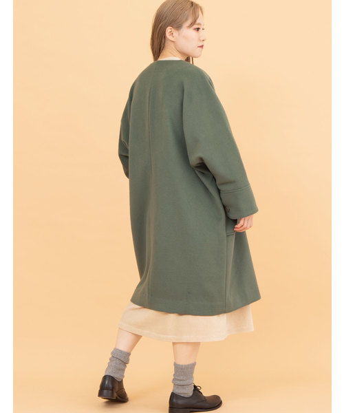 POU DOU DOU(プードゥドゥ)の「ダブルボタンドルマンスリーブコート(その他アウター・レディース・ブラック/ミント/キナリ・3)」の8枚目の写真