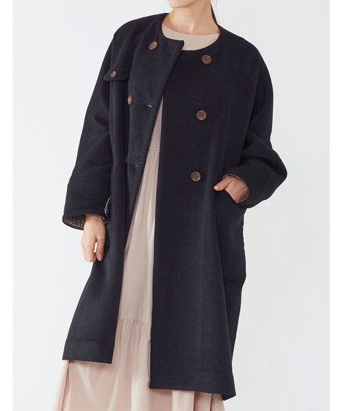 POU DOU DOU(プードゥドゥ)の「ダブルボタンドルマンスリーブコート(その他アウター・レディース・ブラック/ミント/キナリ・3)」の10枚目の写真