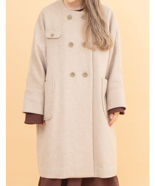 POU DOU DOU(プードゥドゥ)の「ダブルボタンドルマンスリーブコート(その他アウター・レディース・ブラック/ミント/キナリ・3)」の13枚目の写真