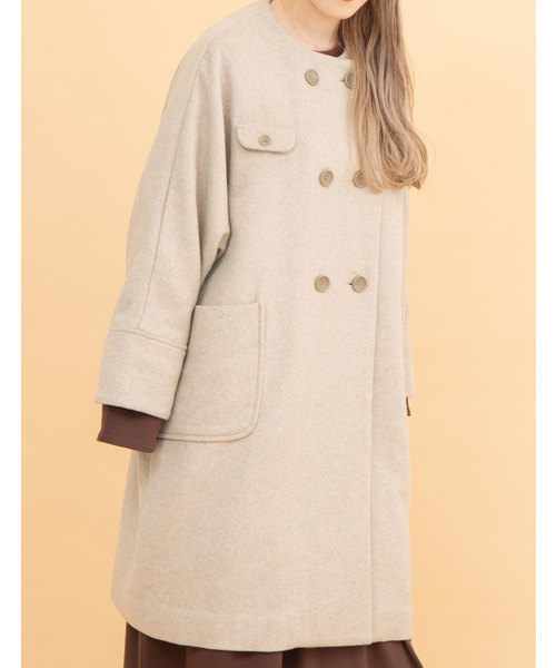 POU DOU DOU(プードゥドゥ)の「ダブルボタンドルマンスリーブコート(その他アウター・レディース・ブラック/ミント/キナリ・3)」の14枚目の写真