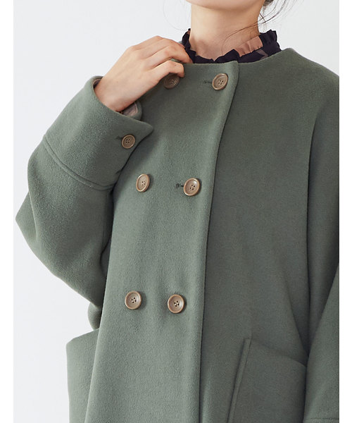 POU DOU DOU(プードゥドゥ)の「ダブルボタンドルマンスリーブコート(その他アウター・レディース・ブラック/ミント/キナリ・3)」の17枚目の写真