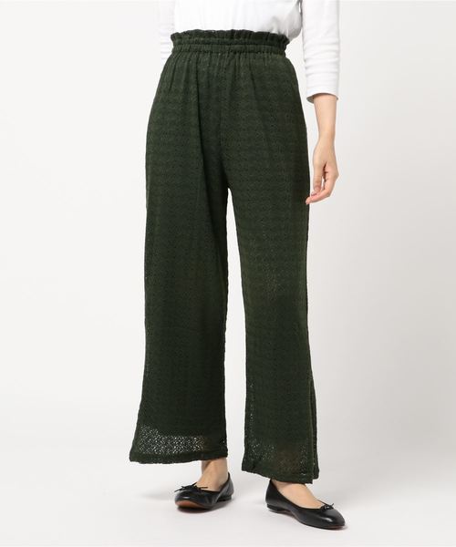 STYLEBLOCK(スタイルブロック)の「模様編みワイドパンツ(その他パンツ・レディース・ブラック/ベージュ/カーキ/キャメル・M)」の3枚目の写真