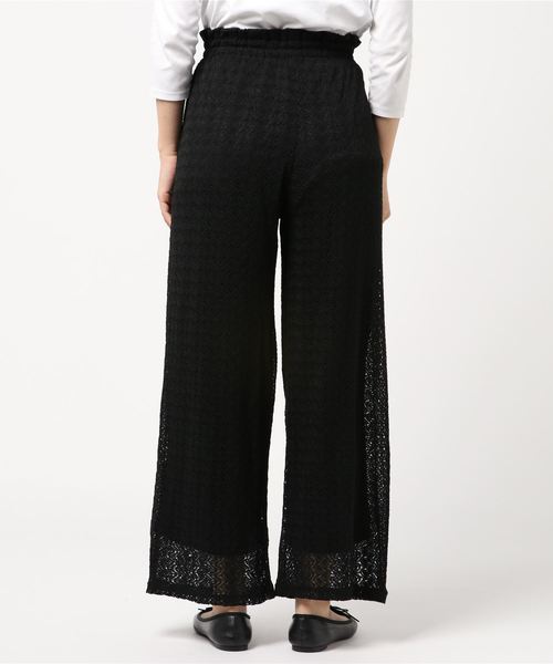 STYLEBLOCK(スタイルブロック)の「模様編みワイドパンツ(その他パンツ・レディース・ブラック/ベージュ/カーキ/キャメル・M)」の5枚目の写真