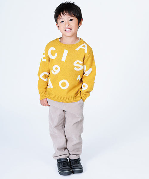 COMME CA ISM（コムサイズム）の「《洗える》ランダムロゴニット（ニット/セーター・キッズ・ネイビー/ブラウン/レッド/マスタード・110cm/100cm/120cm/130cm）」の5枚目の写真