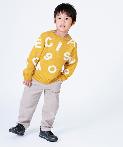 COMME CA ISM（コムサイズム）の「《洗える》ランダムロゴニット（ニット/セーター・キッズ・ネイビー/ブラウン/レッド/マスタード・110cm/100cm/120cm/130cm）」の6枚目の写真