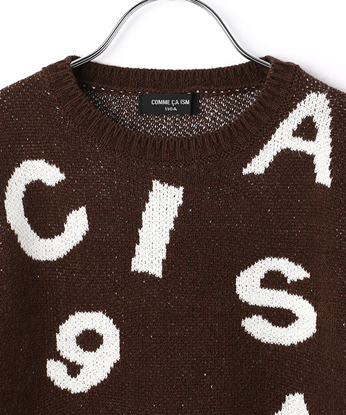 COMME CA ISM（コムサイズム）の「《洗える》ランダムロゴニット（ニット/セーター・キッズ・ネイビー/ブラウン/レッド/マスタード・110cm/100cm/120cm/130cm）」の8枚目の写真