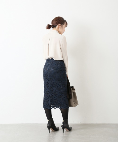 La TOTALITE（ラトータリテ）の「レースタイトスカート◆（スカート・レディース・ネイビー/キャメル・40/38/36）」の11枚目の写真