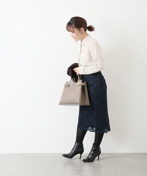 La TOTALITE（ラトータリテ）の「レースタイトスカート◆（スカート・レディース・ネイビー/キャメル・40/38/36）」の12枚目の写真