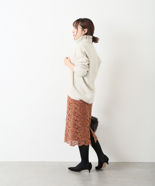La TOTALITE（ラトータリテ）の「レースタイトスカート◆（スカート・レディース・ネイビー/キャメル・40/38/36）」の15枚目の写真
