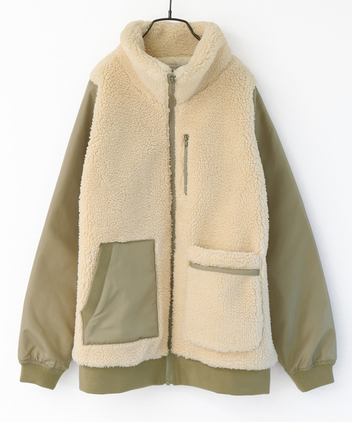 n'OrLABEL(ノアールレーベル)の「『スタンドカラーボアブルゾン』(ブルゾン・レディース・ライトベージュ/モカ/ブラック・1/2)」の3枚目の写真