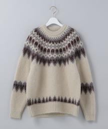 BATONER | ＜BATONER＞MOHAIR NORDIC CREW NECK PULLOVER OFF WHITE/ニット(ニット/セーター)