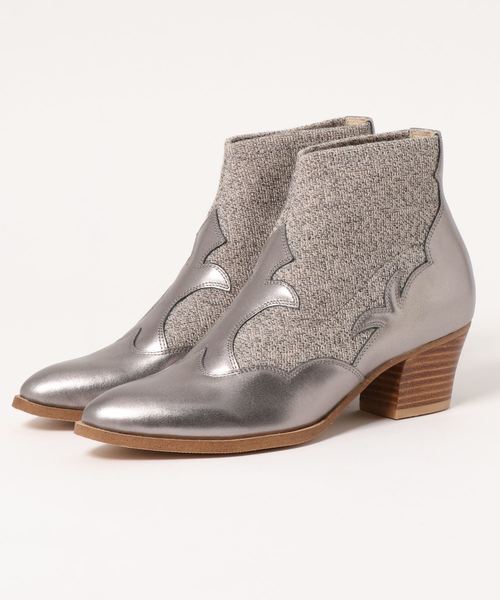 cava cava（サヴァサヴァ）の「〈cava cava (サヴァサヴァ)〉ストレッチウエスタンブーツ（ブーツ・レディース・ブラック/アイボリー/ガンメタ・22.5cm/23.0cm/23.5cm/24.0cm/24.5cm）」の3枚目の写真