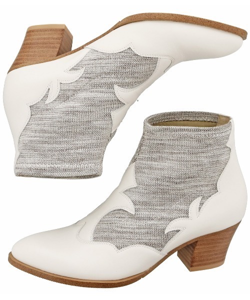 cava cava（サヴァサヴァ）の「〈cava cava (サヴァサヴァ)〉ストレッチウエスタンブーツ（ブーツ・レディース・ブラック/アイボリー/ガンメタ・22.5cm/23.0cm/23.5cm/24.0cm/24.5cm）」の5枚目の写真