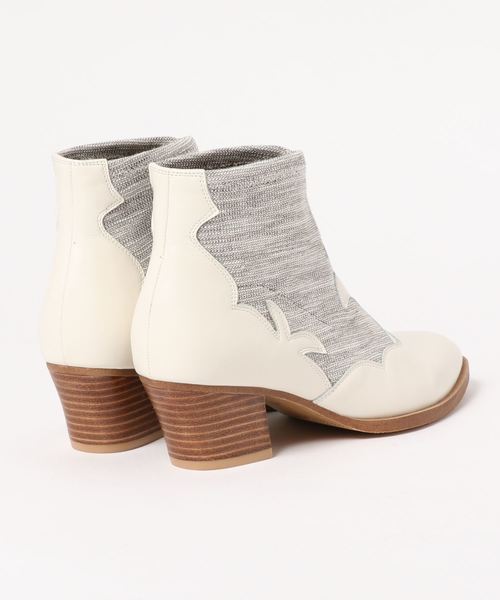 cava cava（サヴァサヴァ）の「〈cava cava (サヴァサヴァ)〉ストレッチウエスタンブーツ（ブーツ・レディース・ブラック/アイボリー/ガンメタ・22.5cm/23.0cm/23.5cm/24.0cm/24.5cm）」の7枚目の写真