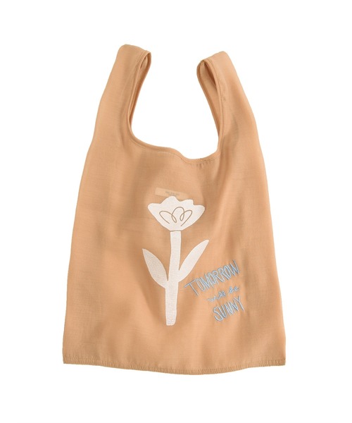 POU DOU DOU（プードゥドゥ）の「フラワープリントマルシェバッグ（エコバッグ/サブバッグ・レディース・ミント/ラベンダー/キャメル・8）」の3枚目の写真