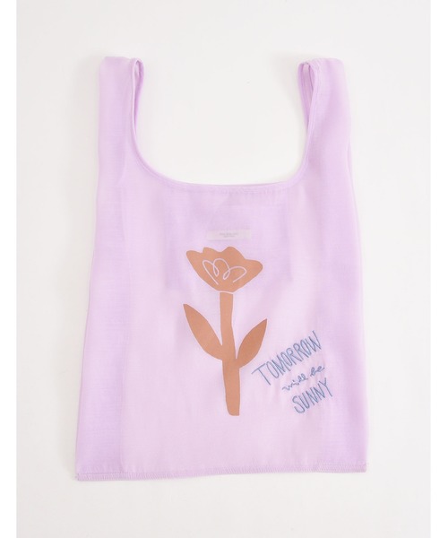 POU DOU DOU（プードゥドゥ）の「フラワープリントマルシェバッグ（エコバッグ/サブバッグ・レディース・ミント/ラベンダー/キャメル・8）」の7枚目の写真