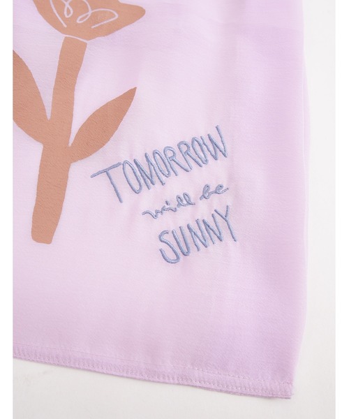 POU DOU DOU（プードゥドゥ）の「フラワープリントマルシェバッグ（エコバッグ/サブバッグ・レディース・ミント/ラベンダー/キャメル・8）」の8枚目の写真